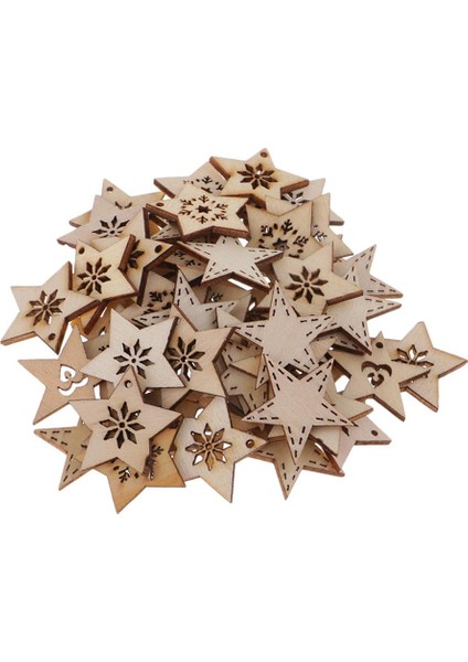50X Ahşap Noel Şekiller Ahşap Süsleme Dıy I 50 (Yurt Dışından)