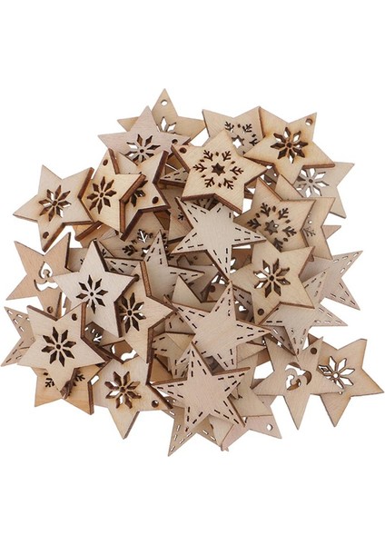 50X Ahşap Noel Şekiller Ahşap Süsleme Dıy I 50 (Yurt Dışından)