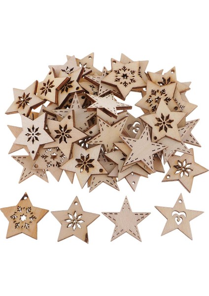 50X Ahşap Noel Şekiller Ahşap Süsleme Dıy I 50 (Yurt Dışından)