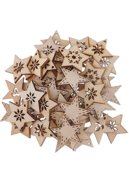 50X Ahşap Noel Şekiller Ahşap Süsleme Dıy I 50 (Yurt Dışından)