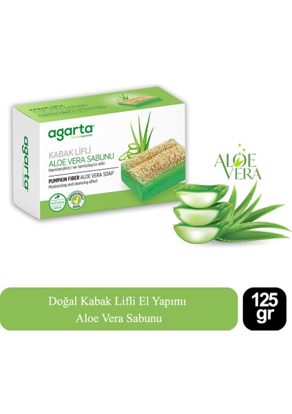 Doğal Kabak Lifli El Yapımı Aloe Vera Sabunu 2 Adet x 125 gr