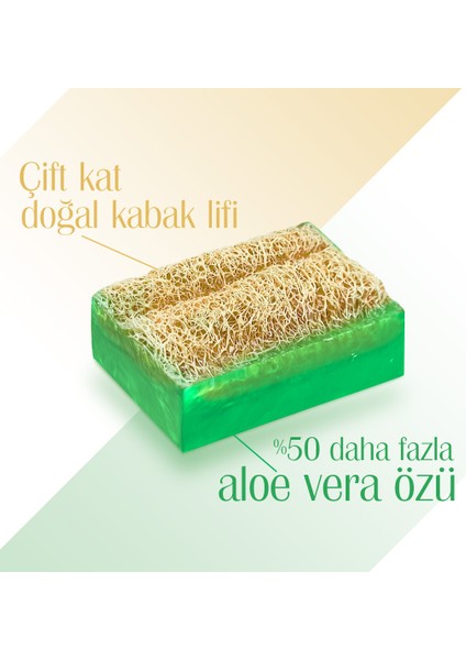 Doğal Kabak Lifli El Yapımı Aloe Vera Sabunu 2 Adet x 125 gr