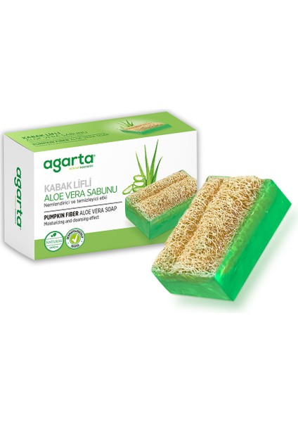 Doğal Kabak Lifli El Yapımı Aloe Vera Sabunu 2 Adet x 125 gr