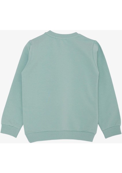 Kız Çocuk Sweatshirt Sevimli Ceylan Taçlı Ceylancık Baskılı 1.5-5 Yaş, Mint Yeşili fiyatları