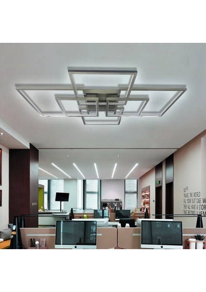 voxlamp lighting solutions Oblong Super Max . Plafonyer Led Avize Elektrostatik Krom Boyalı 150 x 110 cm