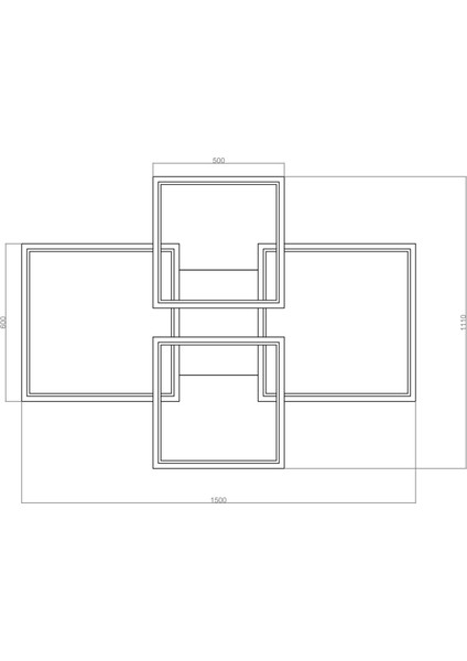 Oblong Super Plafonyer Led Avize 150 x 110 cm