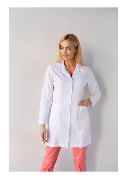 Gömlek Yaka Kadın Doktor Öğretmen Hemşire Laboratuvar Çeket