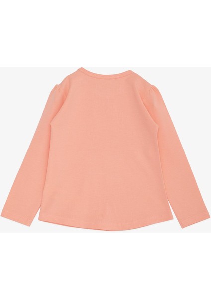 Kız Çocuk Uzun Kollu Tişört Unicorn Baskılı 1-4 Yaş, Somon indirimleri