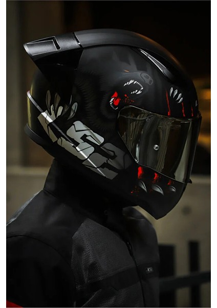 Rapıd 2 Race Clawn Mat Siyah-Gri-Kırmızı Kask C2