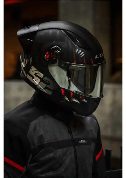 Rapıd 2 Race Clawn Mat Siyah-Gri-Kırmızı Kask C2