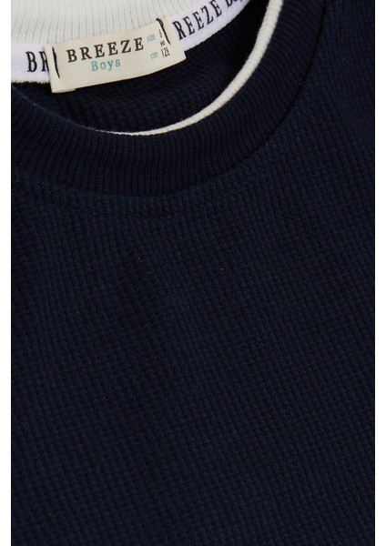 Erkek Çocuk Uzun Kollu Tişört Armalı 8-14 Yaş, Lacivert modelleri