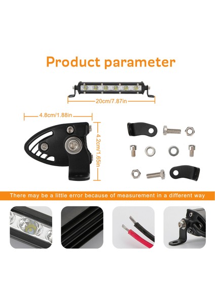 72W 24 LED Tek Sıra Off Road Yayıcı Gündüz Farı Lambası Projektör