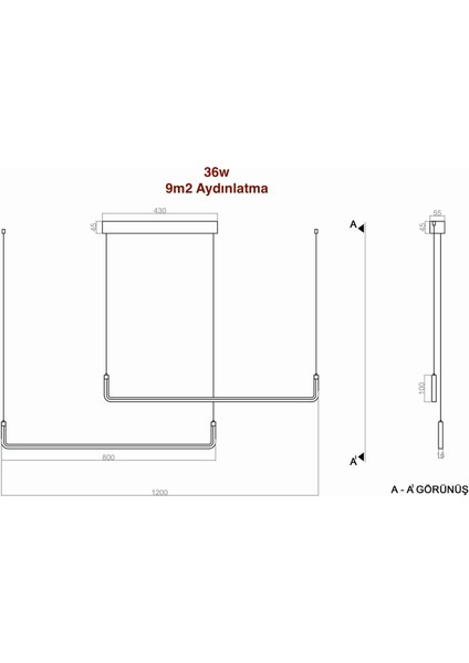 Hanging Samsung Ledli Sarkıt Ikili Lamba 120 cm