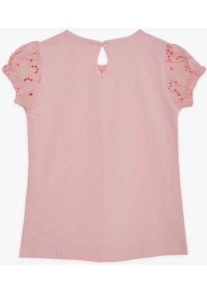 Kız Çocuk Tişört Güpürlü Aksesuarlı 5-10 Yaş, Pembe fiyatları