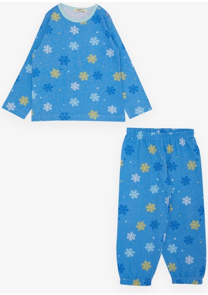 Kız Çocuk Pijama Takımı Kartanesi Desenli 1-3 Yaş, Mavi