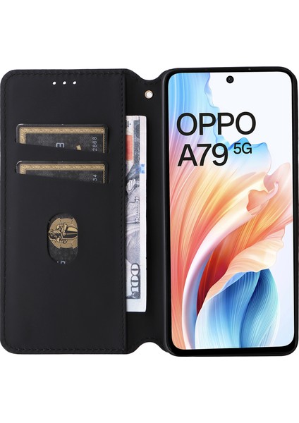 Oppo A79 5g / A2 5g Pu Deri Kapak Manyetik Cep Telefon Kılıf Cüzdan (Yurt Dışından)