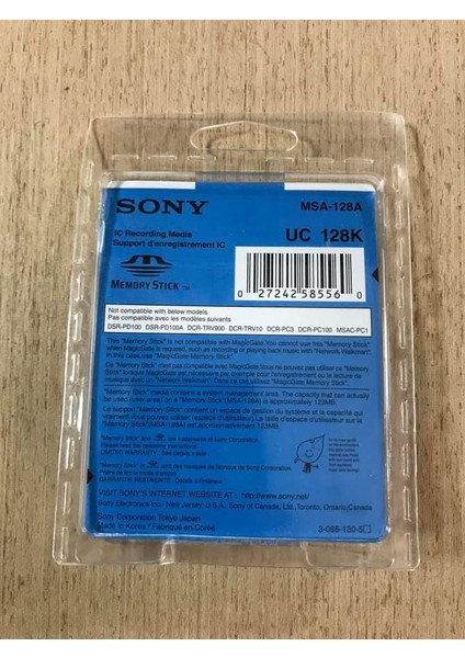 Sony MSA-128A Memory Stick 128 MB Hafıza Kartı - Sony Eski Model Kameralar Için Hafıza Kartı