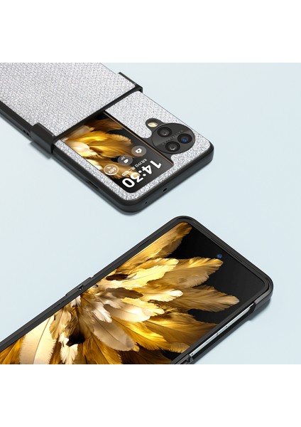 Oppo Find N3 Flip 5g Manyetik Pu Deri+Pc Rhinestone Doku Telefon Kapağı (Yurt Dışından)