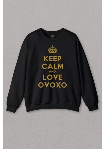 Keep Calm And Love Ovoxo Owl Gang Baskılı Unisex Sweat