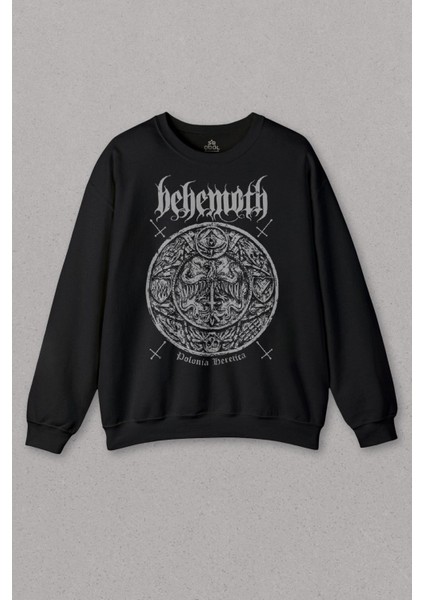 Ben Sahar Behemoth Metal Rock Kuru Kafa Skull Baskılı Sweat