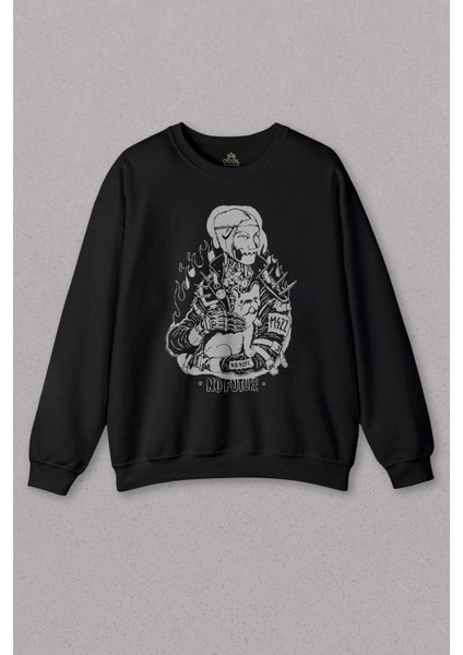 Siyah Sweatshirt Krzysztof Nowak No Hope No Future Hayat Yok Sweat