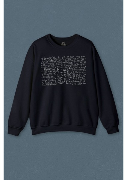 Matematik Geometri E=Mc2 Problem Denklem Baskılı Unisex Sweat