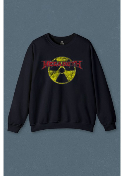 Megadeth Radio Actıve Kırmızı Dave Mustaine Baskılı Unisex Sweat