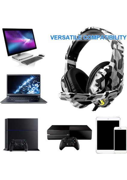 Kamuflajlı Gaming Oyuncu Kulaklık Ps4/ps5/ Xbox Laptop-Pc Gürültü Azaltan Tek Jak Kulaklık