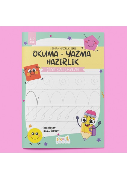 1. Sınıfa Hazırlık Serisi Okuma - Yazma Hazırlık Çizgi Çalışmaları Aktivite Kitabı