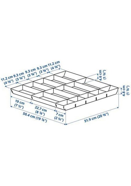 Bölmeli Çekmece Düzenleyici Gri Renk 60 Cm, Ayarlanabilir Kaşıklık-Çekmece Düzenleyic indirimleri