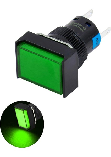 D16 Sinyal LED 24V Dikdörtgen Yeşil MBT-17330