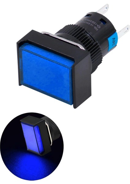 D16 Sinyal LED 24V Dikdörtgen Mavi MBT-17360