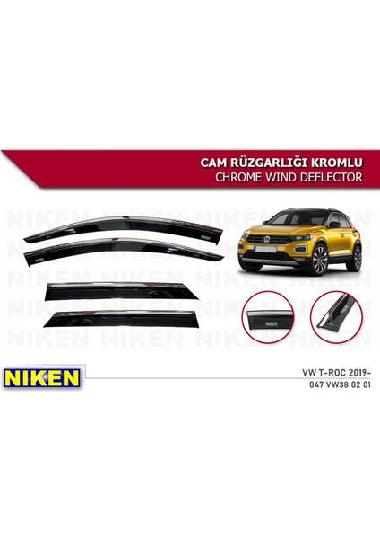 Volkswagen T-roc 2019-2023 Kromlu Cam Rüzgarlığı