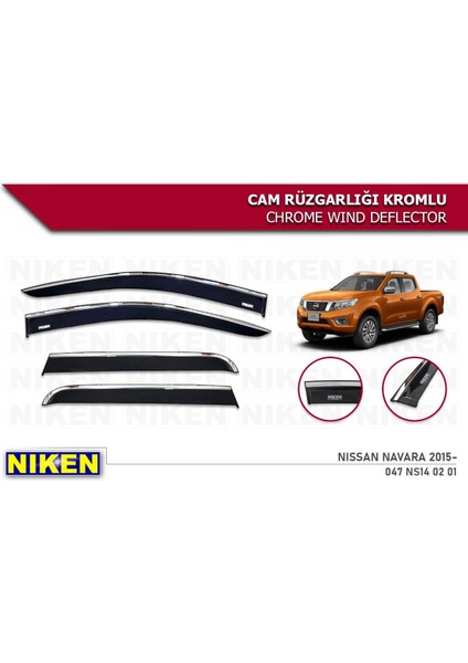 Nissan Navara Kromlu Cam Rüzgarlığı 2015 Sonrası