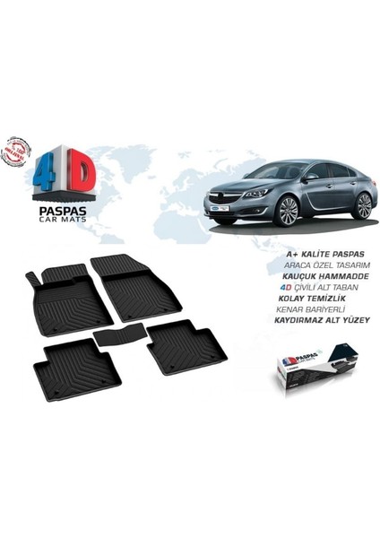 Opel Insıgnıa 2008-2016 4d Siyah Paspas