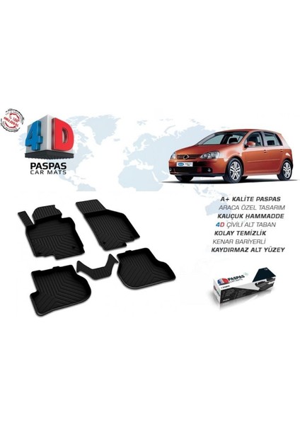 Volkswagen Golf 5 2003-2008 Siyah 4d Paspas modelleri
