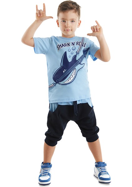 Shark'n Roll Erkek Çocuk T-Shirt Kapri Şort Takım