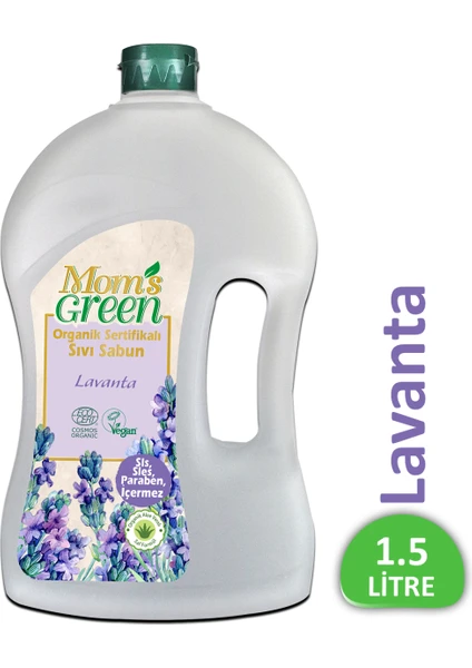 Mom's Green 1500 ml Organik Sertifikalı Sıvı Sabun - Lavanta Kokulu