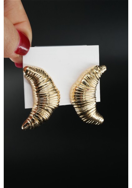 Kadın Vip Seri Özel Tasarım Kruvasan Model Marka Küpe Seti