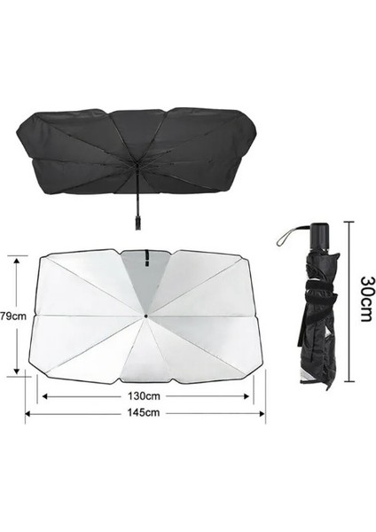 Oto Ön Cam Güneşlik Katlanabilir Pratik Torpido Güneş Koruyucu ŞEMSIYE(145X79CM) fiyatları