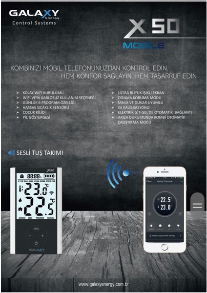 X50 Mobil Kablosuz Oda Termostatı