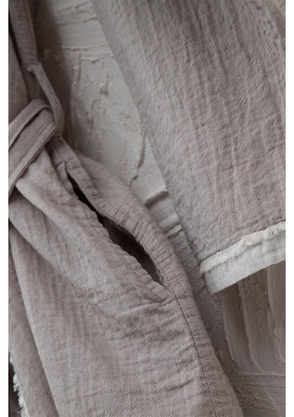 Melsa Erkek Sabahlık %100 Organik Pamuk Müslin Açık Gri fiyatları