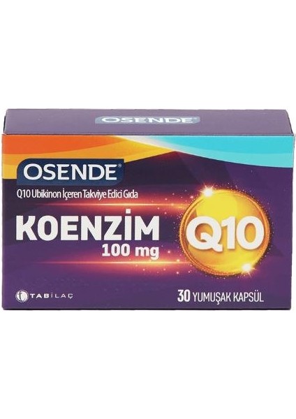 Koenzim 100MG Q10 30 Yumuşak Kapsül