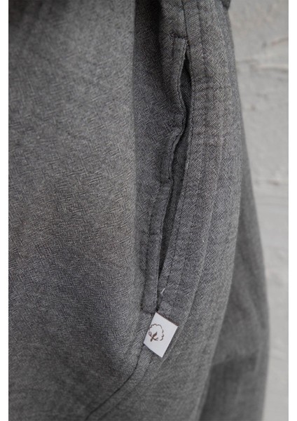 Melsa Erkek Sabahlık %100 Organik Pamuk Müslin Antrasit modelleri