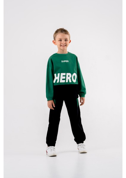 Harika Kids Erkek Çocuk Hero  Baskılı Örme Basic Eşofman Takımı