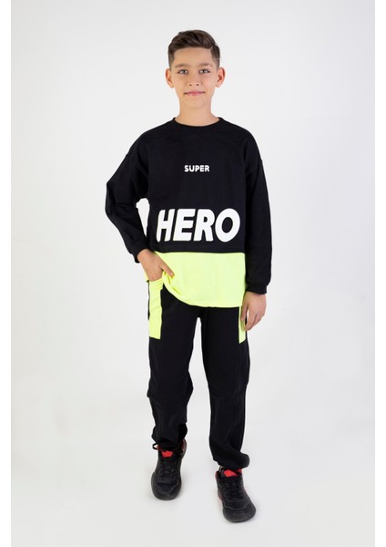 Harika Kids Erkek Çocuk Hero  Baskılı Örme Basic Eşofman Takımı