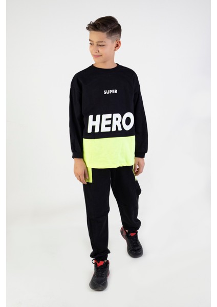 Harika Kids Erkek Çocuk Hero  Baskılı Örme Basic Eşofman Takımı