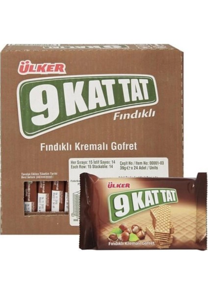 9 Kat Tat Fındıklı Gofret 39 G x 24 Adet