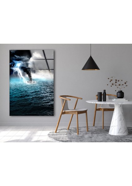 Kasırga Deniz Temperli Cam Duvar Tablosu fiyatları