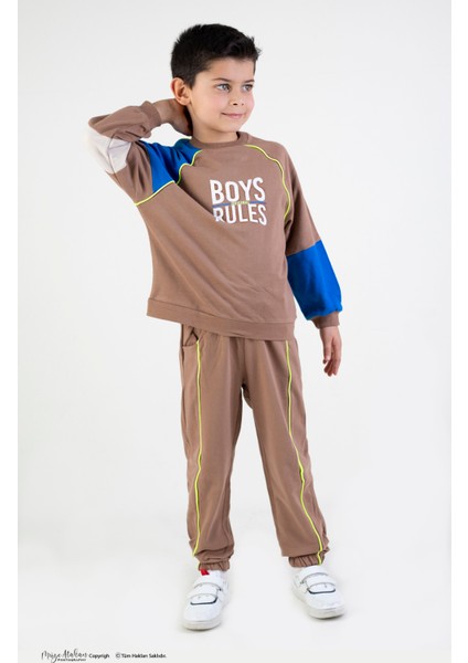 Erkek Çocuk Boys Rules Baskılı Örme Basic Eşofman Takımı fiyatları